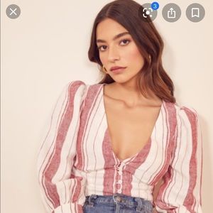 Reformation linen blouse sz 0
